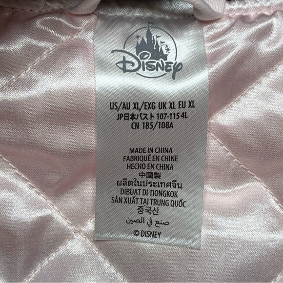 Disney Varsity Jacket Womens Mickey Mouse Pink Black Disneyland Lined Zip NEW - Picture 11 of 16